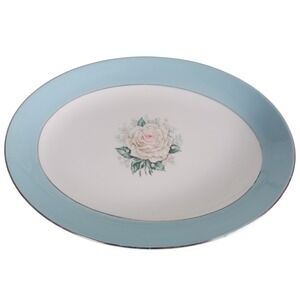 VTG Baroness Rose Floral Oval Platter Relish tray 8" x 5.5"  Ceramic
HG5 567